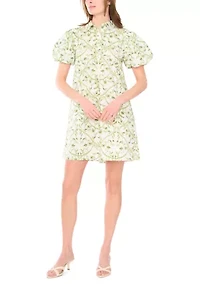 Women's Puff Sleeve Print Shirtdress