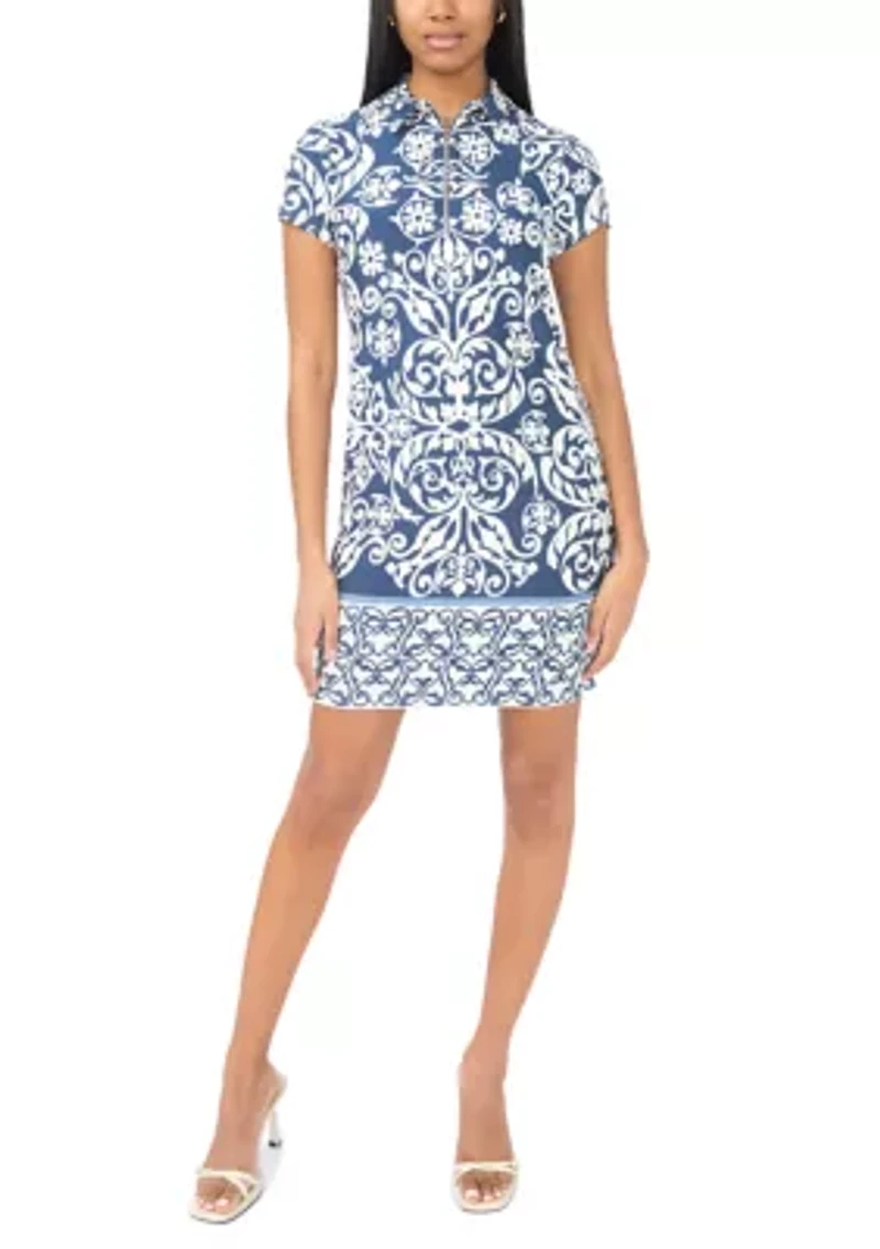 Women's Short Sleeve 1/4 Zip Dress