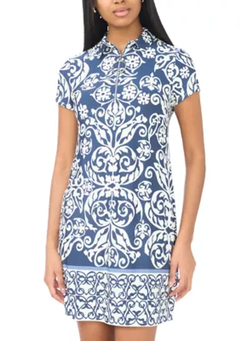 Women's Short Sleeve 1/4 Zip Dress