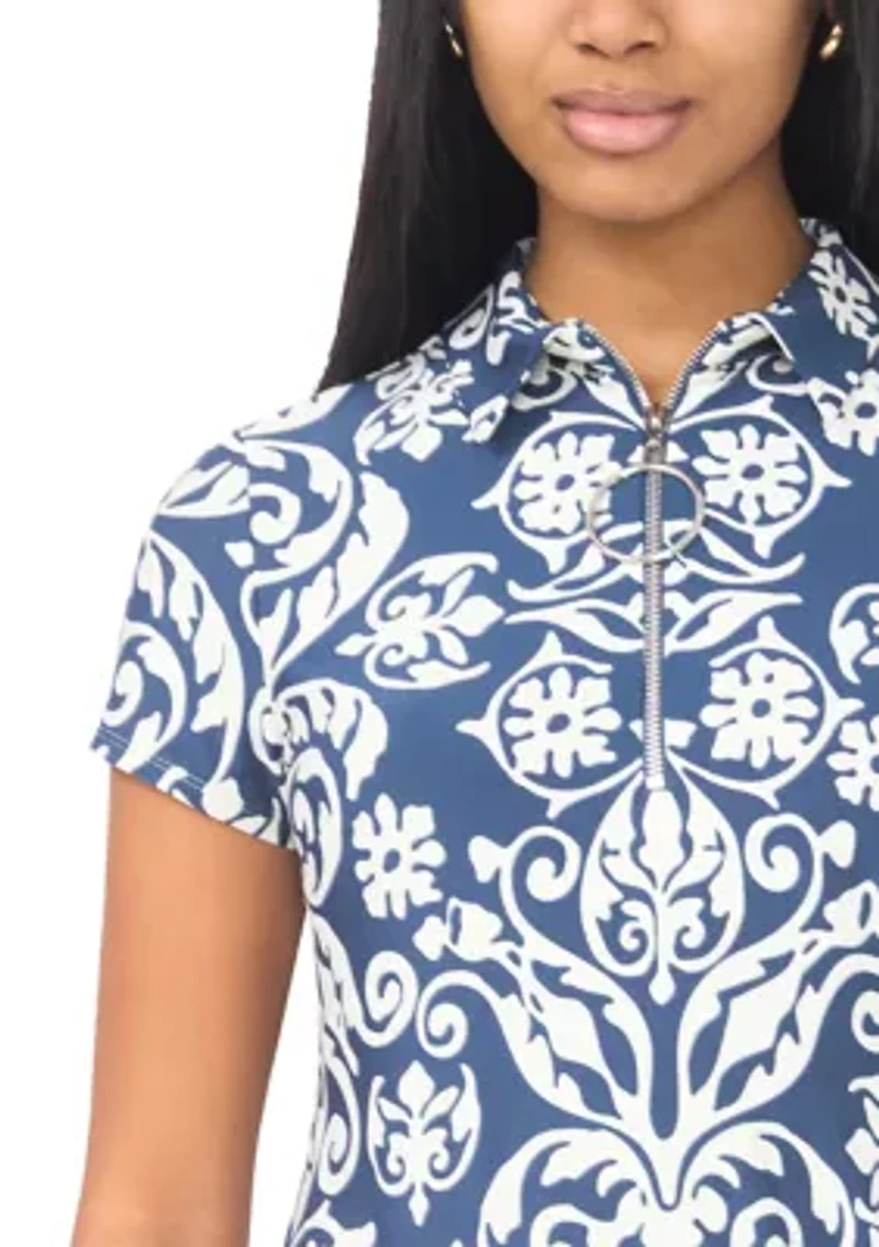 Women's Short Sleeve 1/4 Zip Dress
