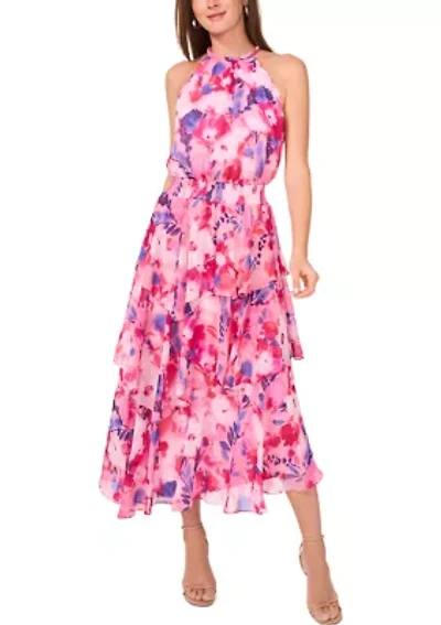 Women's Sleeveless Halter Maxi Dress