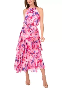 Women's Sleeveless Halter Maxi Dress