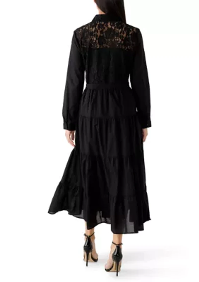 Women's Long Sleeve Solid A-Line Dress