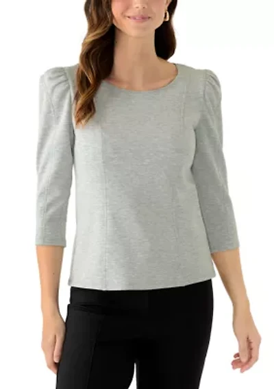 Women's Puff Sleeve Top with Princess Seams