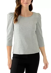 Women's Puff Sleeve Top with Princess Seams