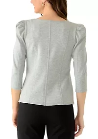 Women's Puff Sleeve Top with Princess Seams
