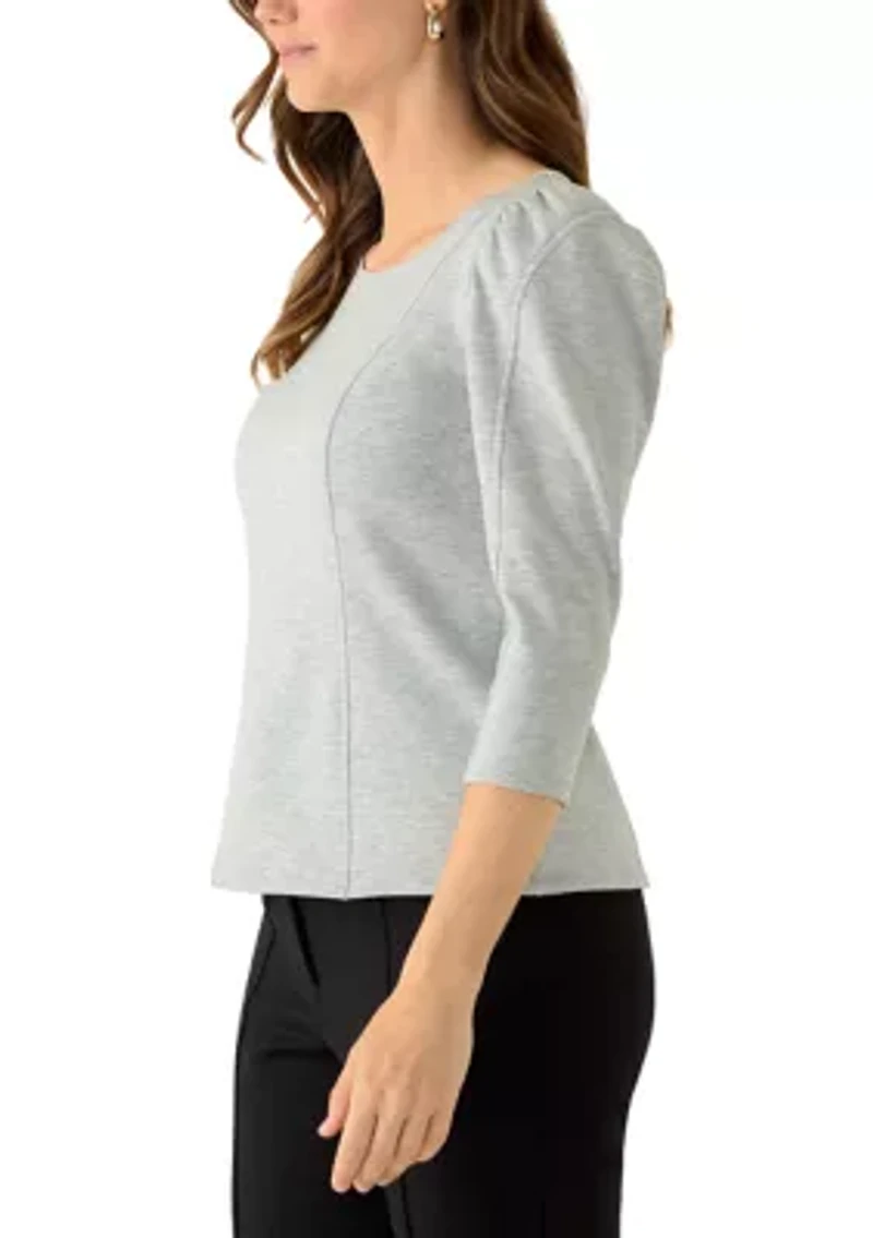 Women's Puff Sleeve Top with Princess Seams