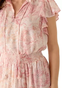 Women's Floral Tiered Chiffon Maxi Dress