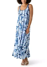 Women's Floral A-Line Maxi Dress