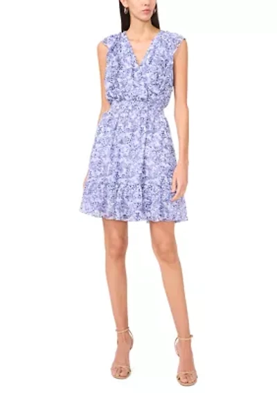 Women's V-Neck Chiffon Mini Dress