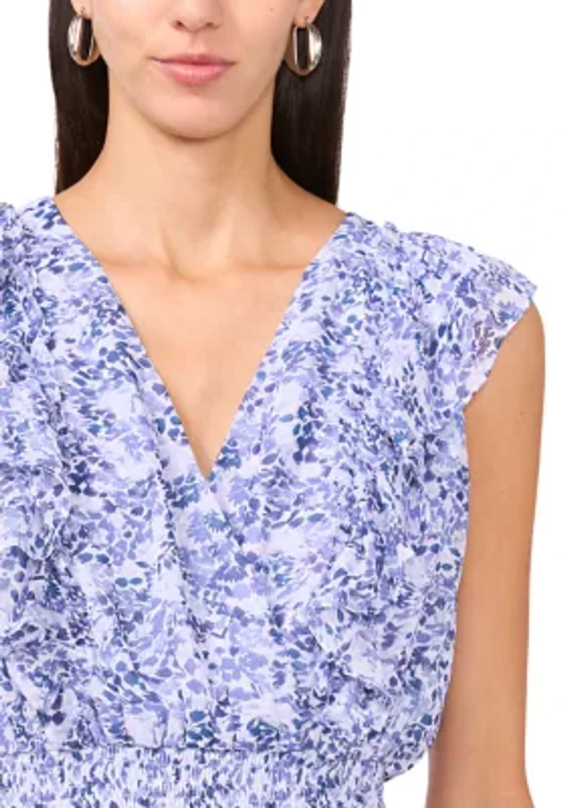 Women's V-Neck Chiffon Mini Dress