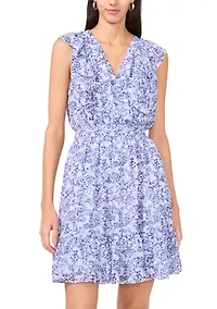 Women's V-Neck Chiffon Mini Dress