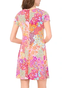 Women's O-Ring Short Sleeve Mini Dress