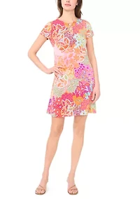 Women's O-Ring Short Sleeve Mini Dress