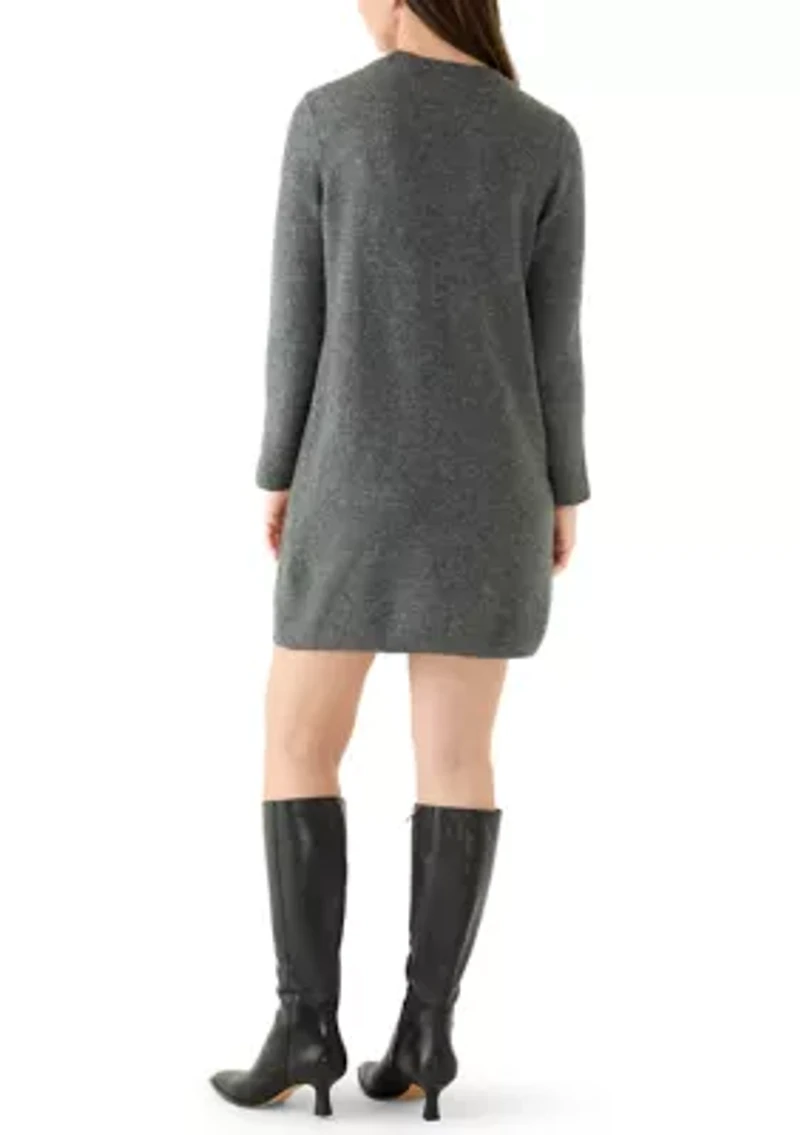 Women's Long Sleeve Solid A-Line Sweater Dress