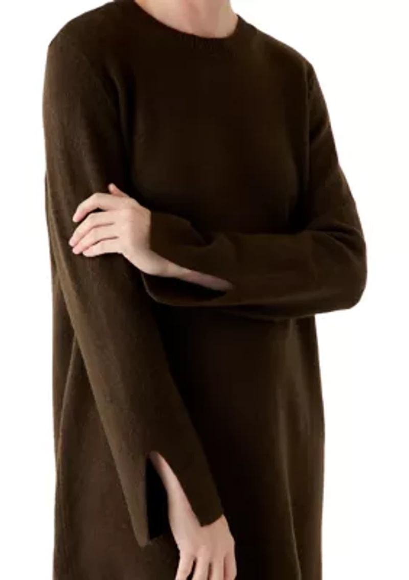 Women's Long Sleeve Solid A-Line Sweater Dress