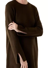 Women's Long Sleeve Solid A-Line Sweater Dress