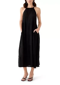 Women's High Neck Tiered Maxi Dress