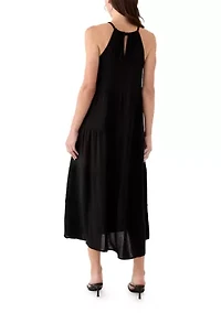 Women's High Neck Tiered Maxi Dress