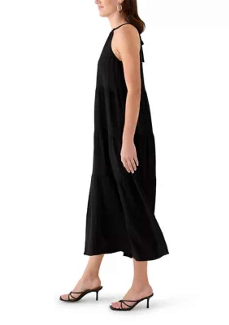 Women's High Neck Tiered Maxi Dress