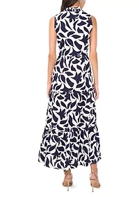 Women's Sleeveless Printed Chiffon Dress