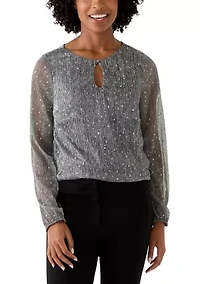 Women's Long Sleeve Shimmer Foil Top