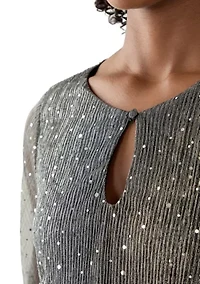 Women's Long Sleeve Shimmer Foil Top