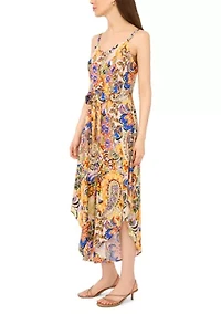 Women's Sleeveless Printed Challis Jumpsuit