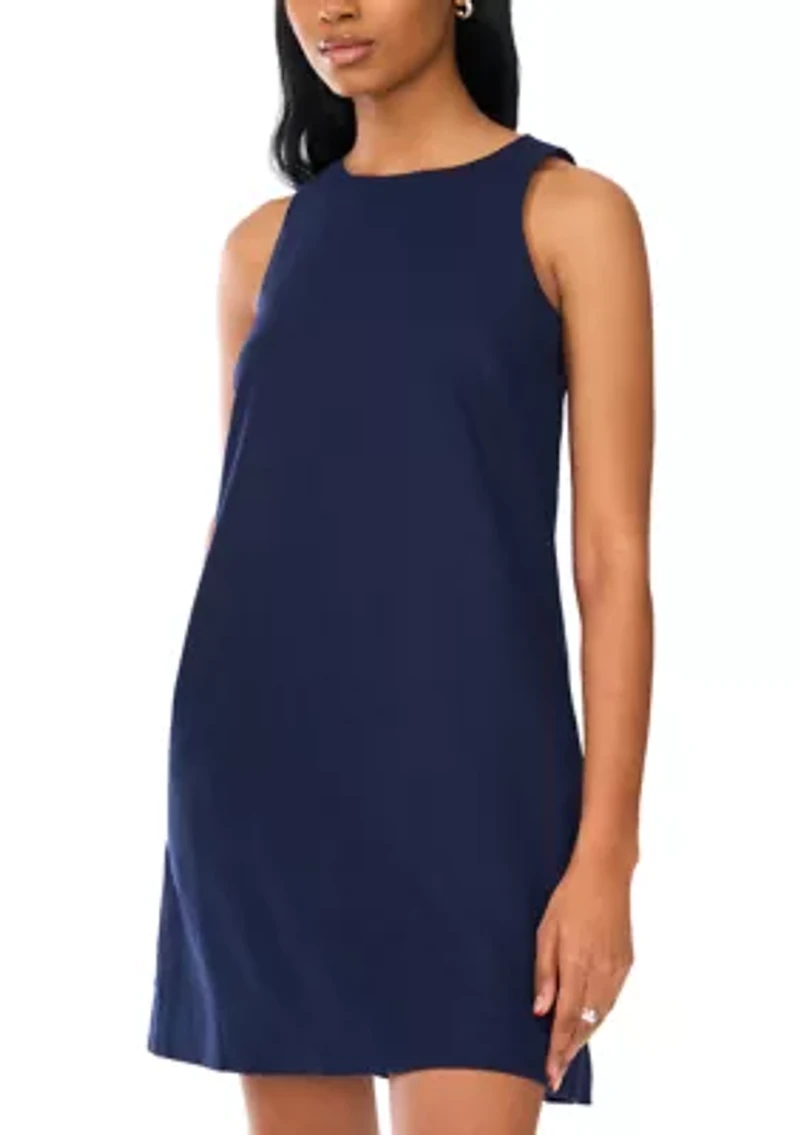 Women's Sleeveless Linen Shift Mini Dress