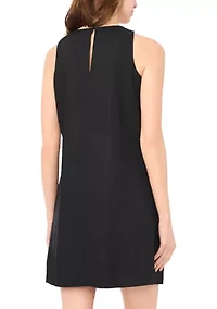 Women's Sleeveless Linen Shift Mini Dress