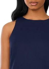 Women's Sleeveless Linen Shift Mini Dress