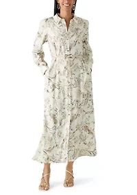 Women's Tie Waist Maxi Shirtdress