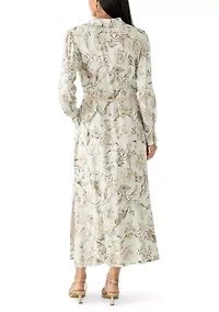 Women's Tie Waist Maxi Shirtdress