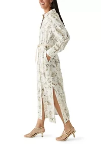 Women's Tie Waist Maxi Shirtdress