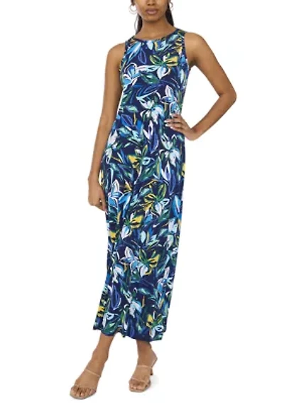 Women's Sleeveless Floral Print Maxi Dress
