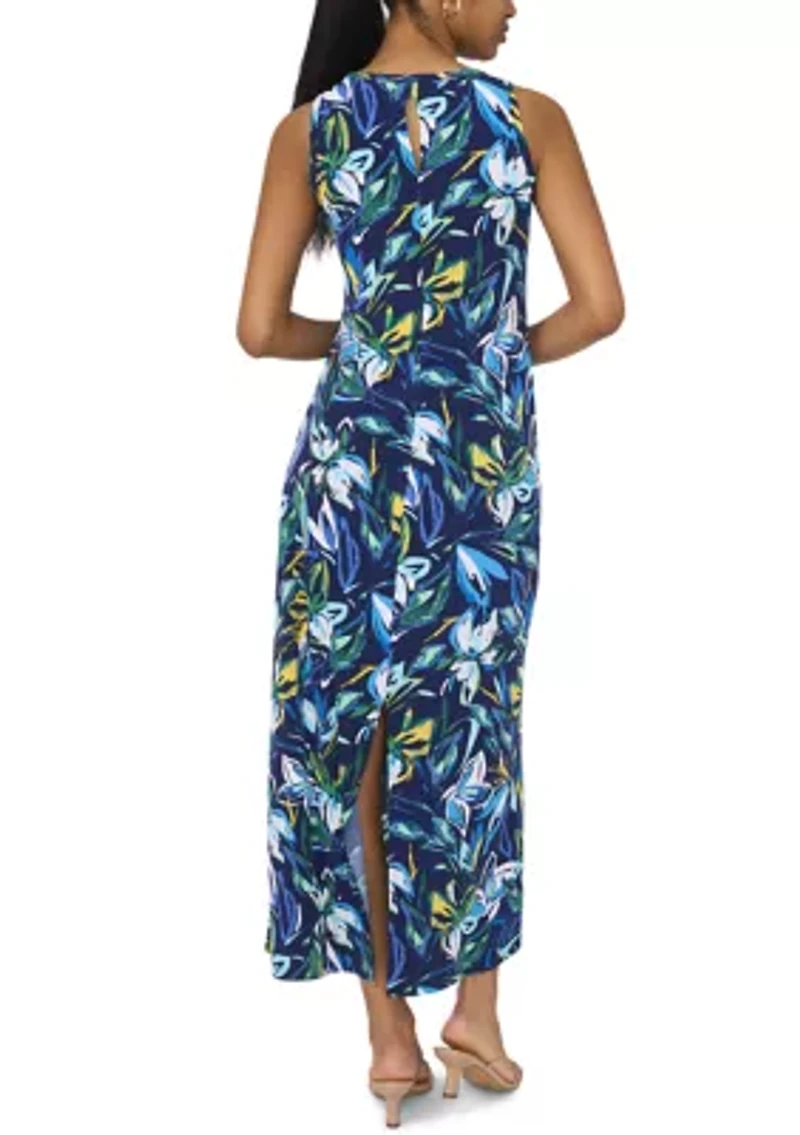Women's Sleeveless Floral Print Maxi Dress
