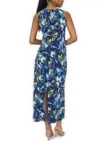 Women's Sleeveless Floral Print Maxi Dress