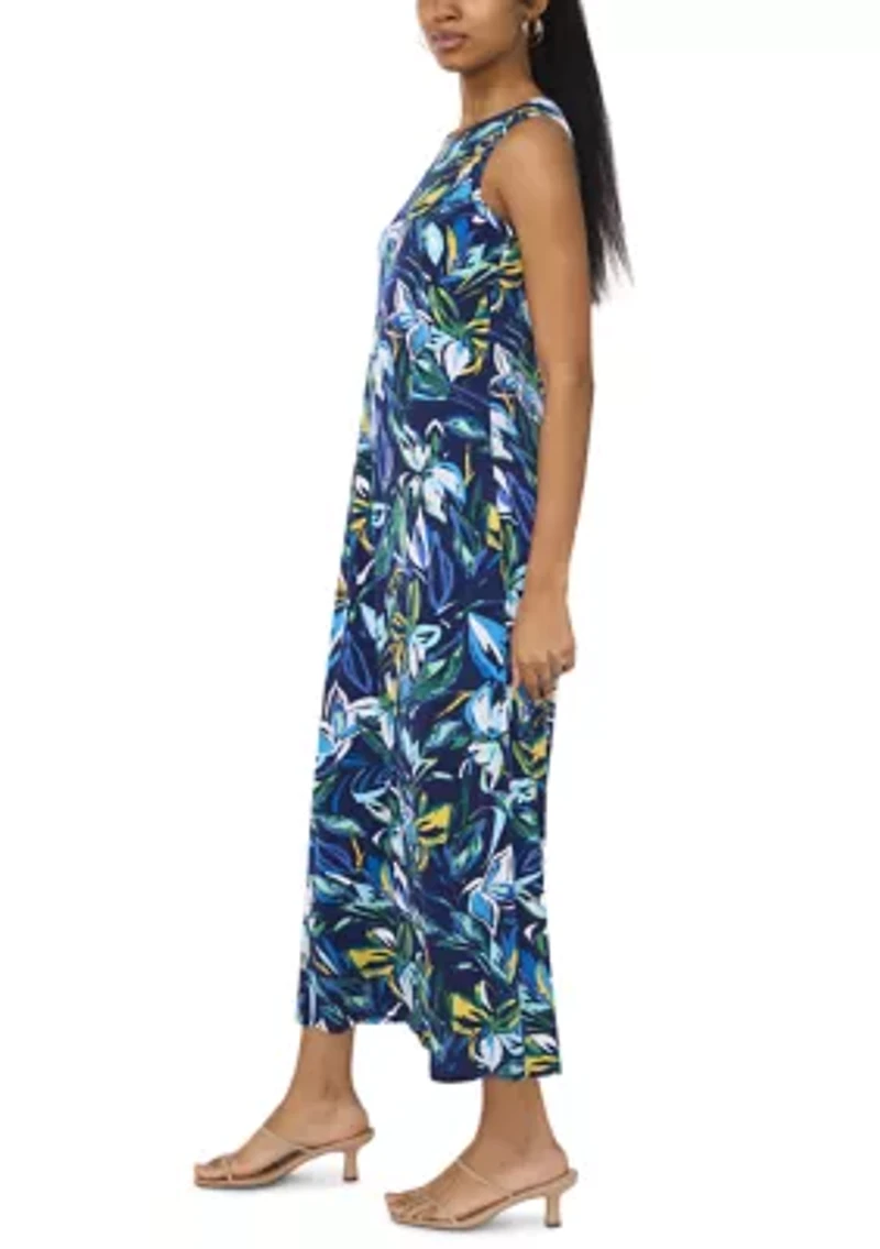 Women's Sleeveless Floral Print Maxi Dress