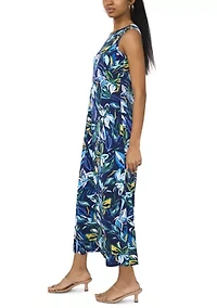 Women's Sleeveless Floral Print Maxi Dress