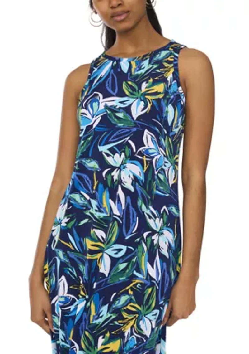 Women's Sleeveless Floral Print Maxi Dress