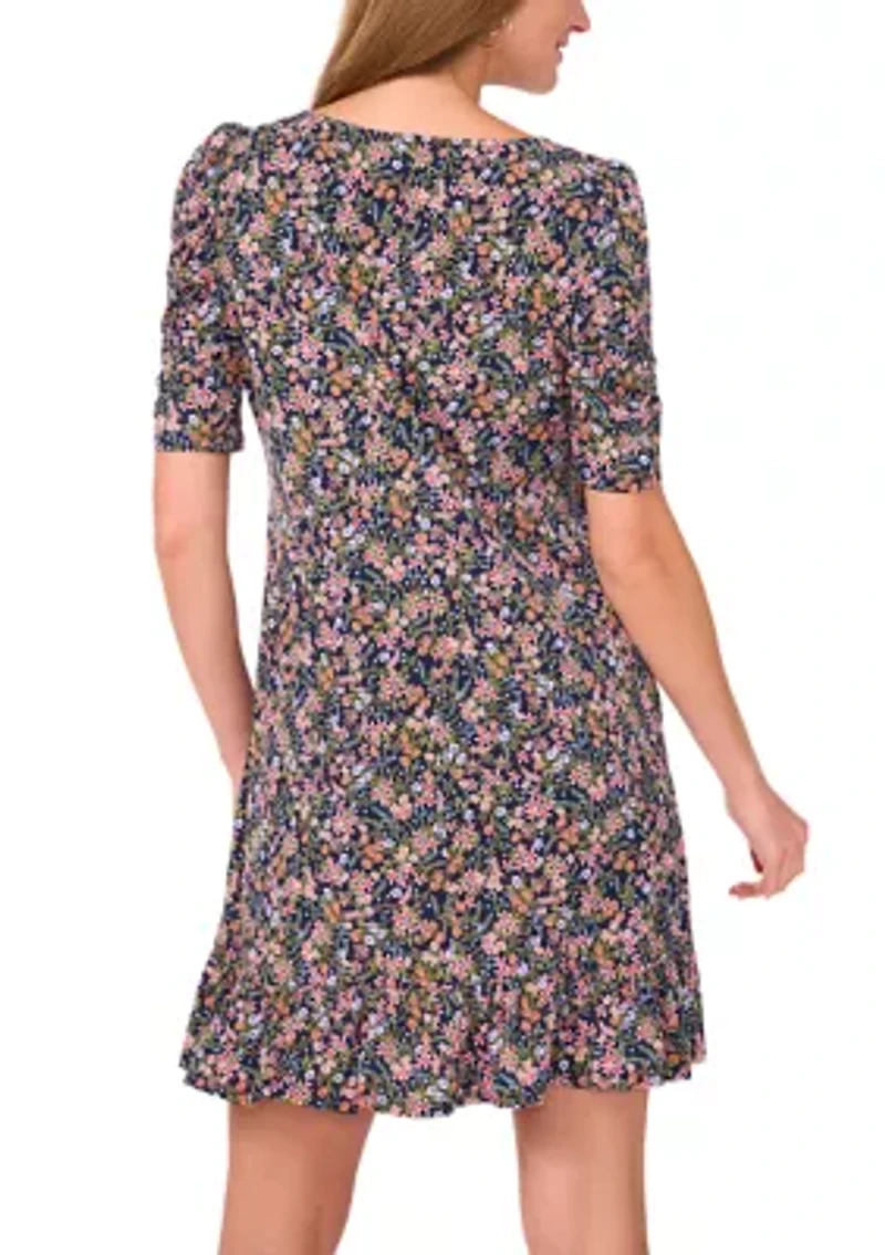 Women's Short Sleeve A-Line Mini Dress