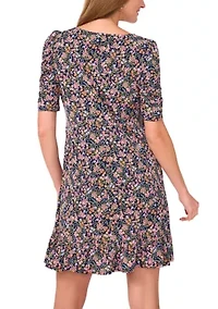 Women's Short Sleeve A-Line Mini Dress
