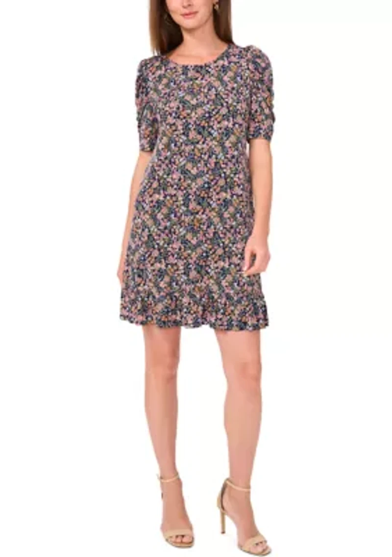 Women's Short Sleeve A-Line Mini Dress