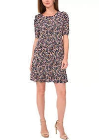 Women's Short Sleeve A-Line Mini Dress