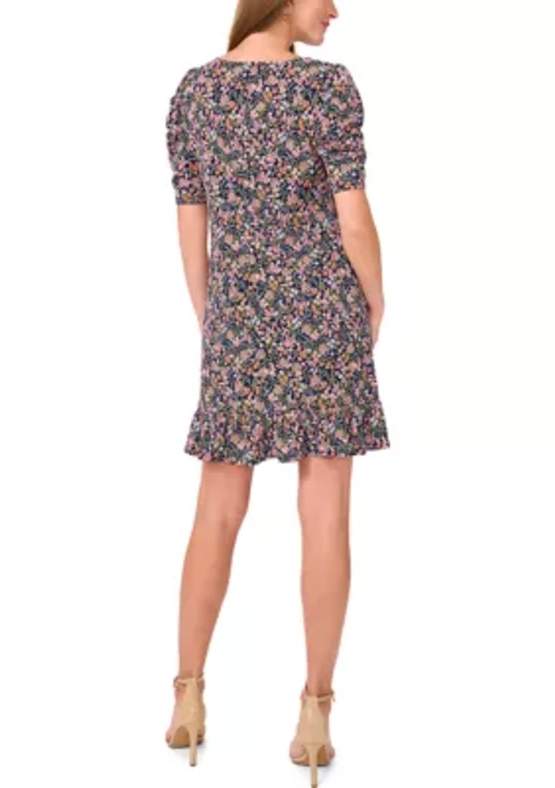 Women's Short Sleeve A-Line Mini Dress