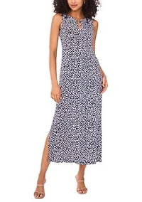 Women's Sleeveless Printed 3 Ring Maxi Dress