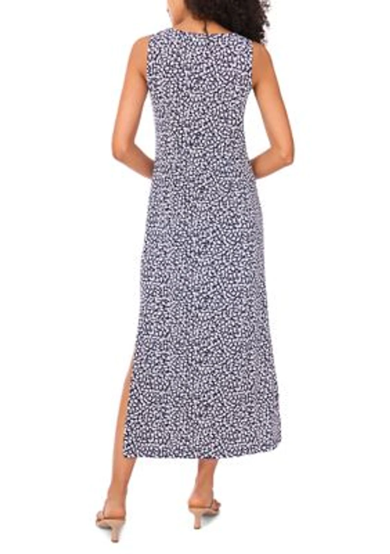 Women's Sleeveless Printed 3 Ring Maxi Dress