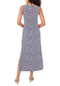 Women's Sleeveless Printed 3 Ring Maxi Dress