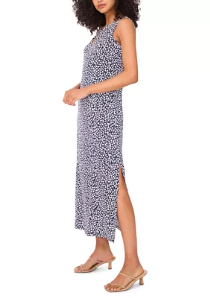 Women's Sleeveless Printed 3 Ring Maxi Dress