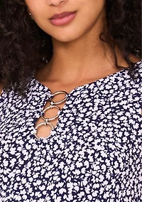 Women's Sleeveless Printed 3 Ring Maxi Dress